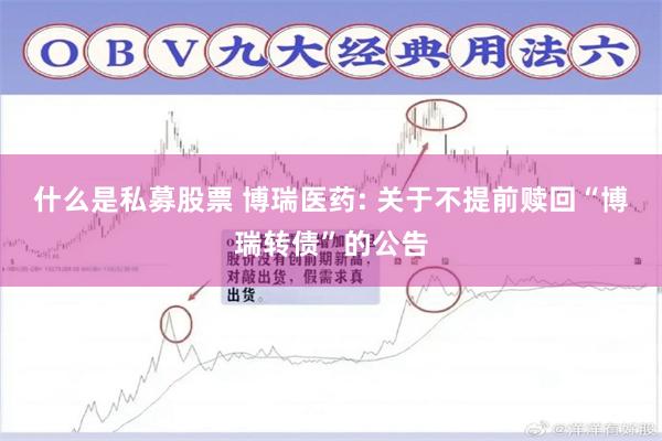 什么是私募股票 博瑞医药: 关于不提前赎回“博瑞转债”的公告