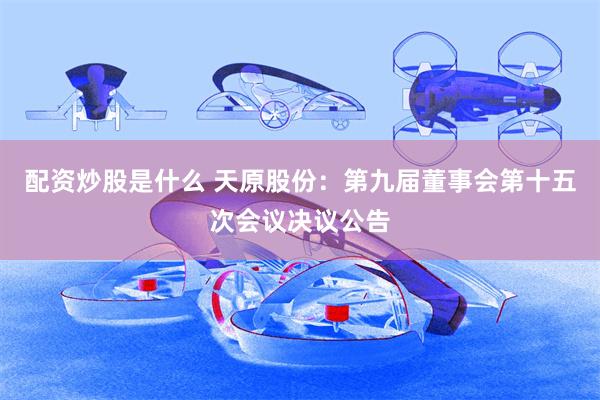 配资炒股是什么 天原股份：第九届董事会第十五次会议决议公告