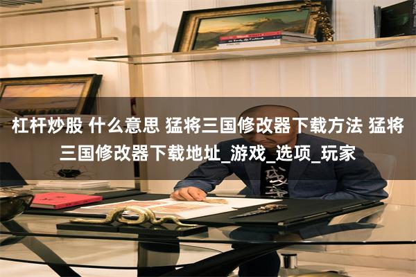杠杆炒股 什么意思 猛将三国修改器下载方法 猛将三国修改器下载地址_游戏_选项_玩家