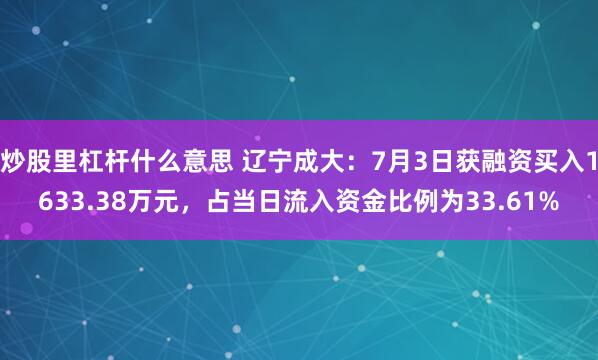 炒股里杠杆什么意思 辽宁成大：7月3日获融资买入1633.38万元，占当日流入资金比例为33.61%
