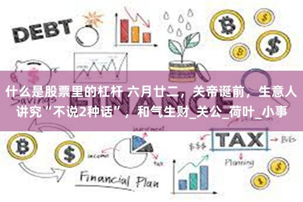 什么是股票里的杠杆 六月廿二，关帝诞前，生意人讲究“不说2种话”，和气生财_关公_荷叶_小事