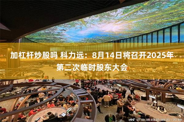 加杠杆炒股吗 科力远：8月14日将召开2025年第二次临时股东大会
