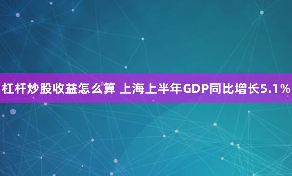 杠杆炒股收益怎么算 上海上半年GDP同比增长5.1%